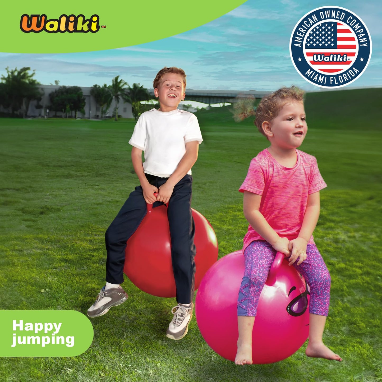 Pelota Saltarina Infantil Waliki Toys Rojo 20 Pulgadas con Bomba para Niños