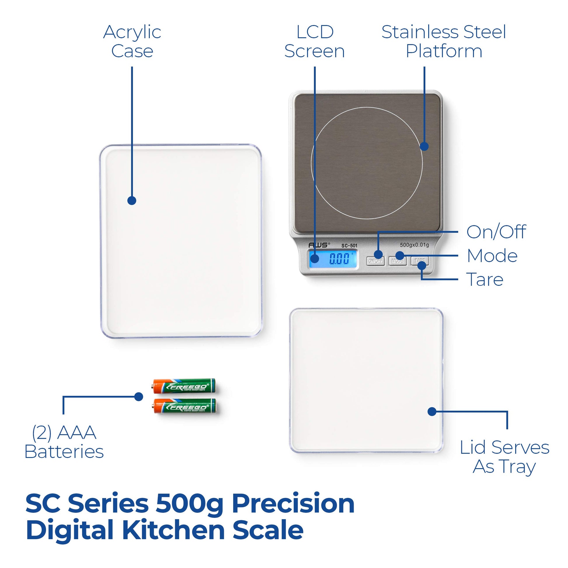 American Weigh AMW-SC-501 Digital Pocket Scale, 500 by 0.01 G