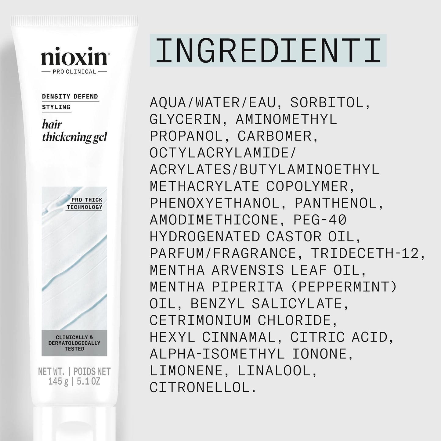Nioxin Gel de Tratamiento Capilar Engrosador y Voluminizador del Cabello - Con Aceite de Menta Piperita (140ml) Definición y Fijación Flexible