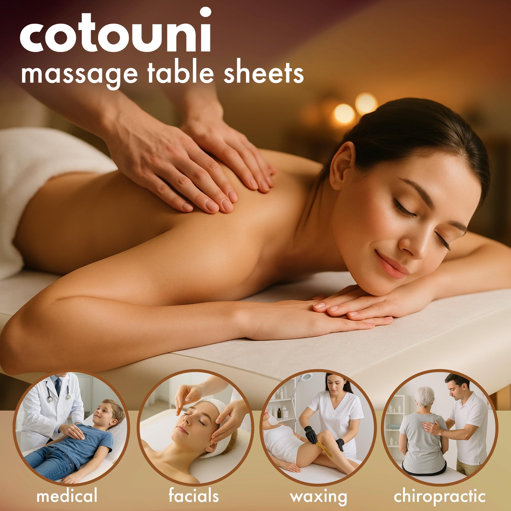 Cotouni Hojas de 70 x 30 pulgadas, hojas perforadas, agujero para la cara, cubierta de mesa de examen de papel no tejido, 30 g/m², hojas de mesa de masaje desechables, cama facial/de pestañas/spa, sin látex, reciclable (1)