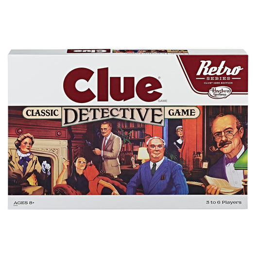 Hasbro Gaming - Reedición de la serie retro del juego de mesa Clue Classic Detective de Hasbro