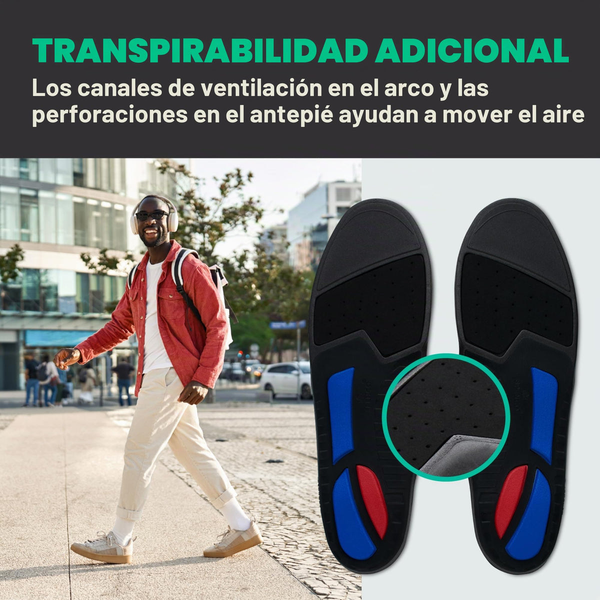 Plantillas Spenco Total Support Max Azul Negro para Hombres y Mujeres