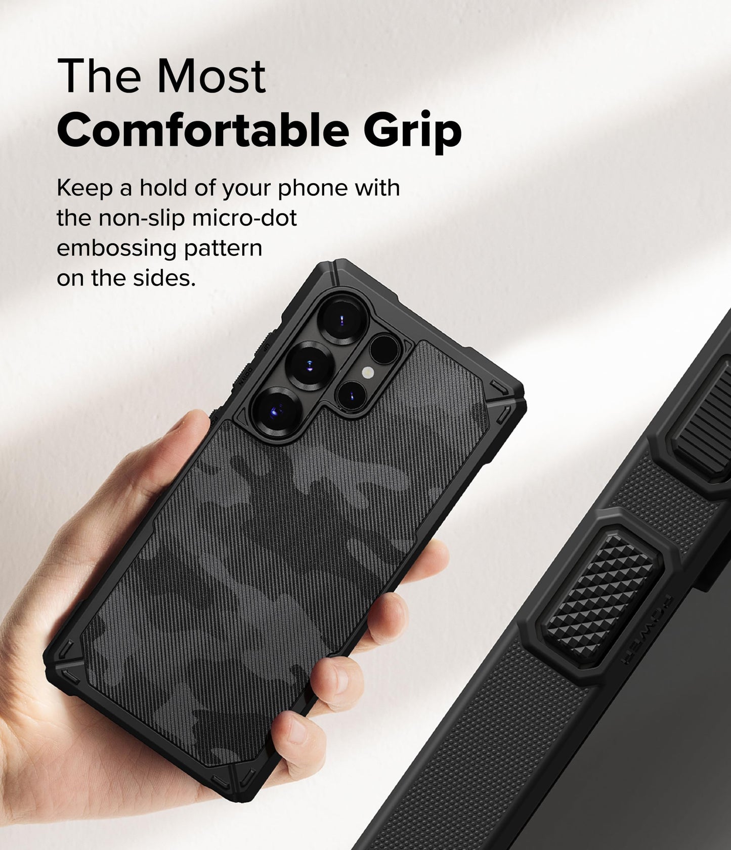 Funda Protectora Ringke Camo Black Resistente Antigolpes y Antihuellas para Samsung Galaxy S25 Ultra Compatible con MagSafe