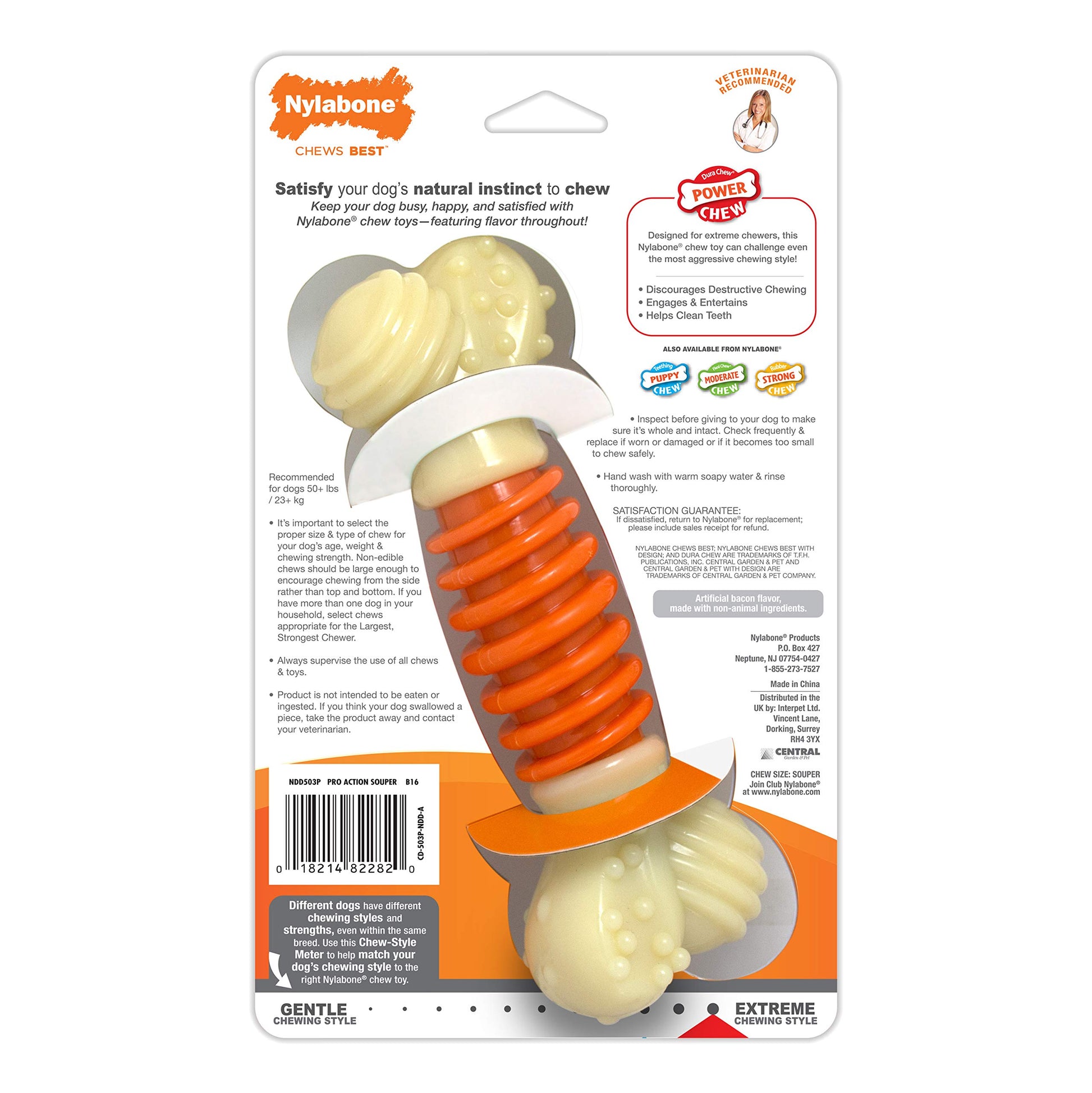 Juguete Masticador Dental Nylabone Tocino Natural Large