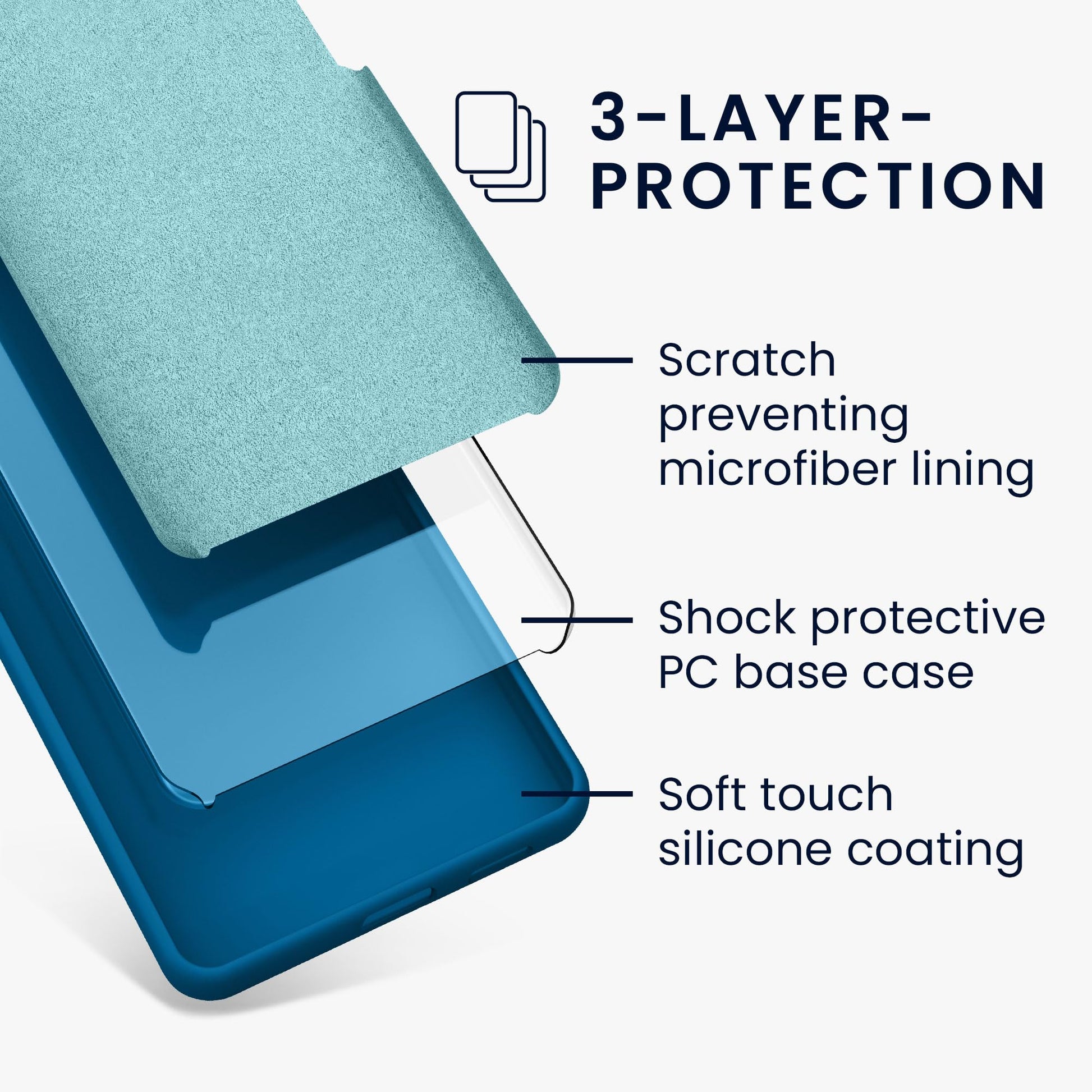 kwmobile Carcasa Compatible con Google Pixel 7a Funda - Case TPU y Silicona antigolpes - Apto Carga inalámbrica - Azul Arrecife