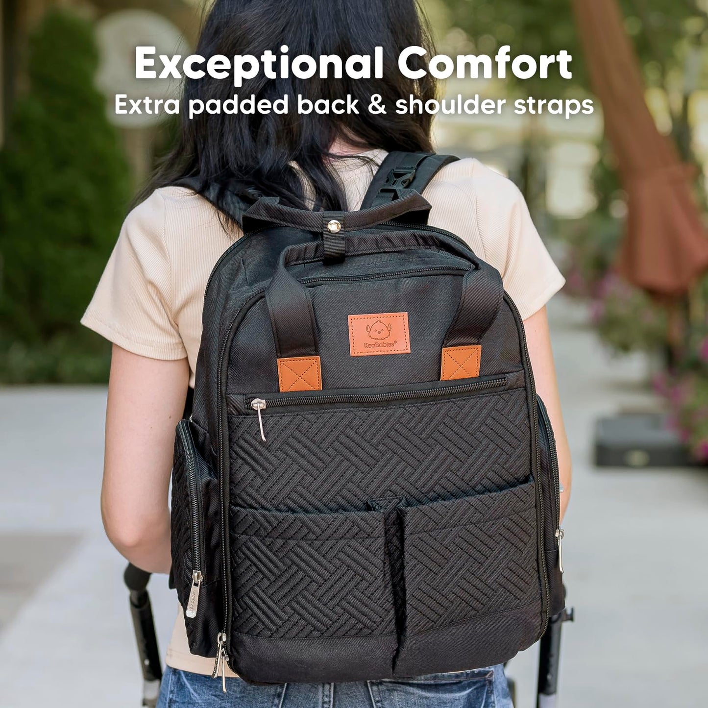 KeaBabies - Mochila para pañales para niñas, niños, mamá y papá (carbón)