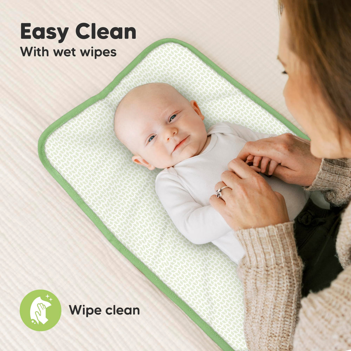 KeaBabies Cambiador portátil, fácil de limpiar, plegable, impermeable, para bolso cambiador, compacto, ligero, 65 x 35 cm, para recién nacidos, bebés y bebés