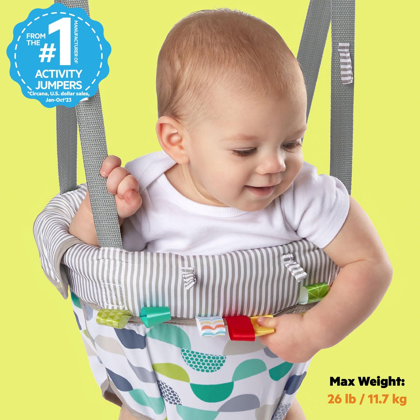 Bright Starts Ingenuity Cradling Bouncer con asiento vibrador y melodías, Morrison, 1 unidad (Pack of 1), multicolor