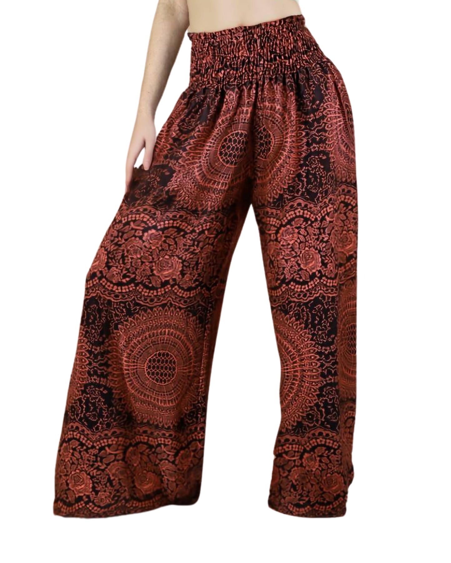 Boho Pants Pantalones palazzo para mujer con bolsillos | Pantalones fluidos de pierna ancha y talle alto para mujer | Verano, crucero, vacaciones