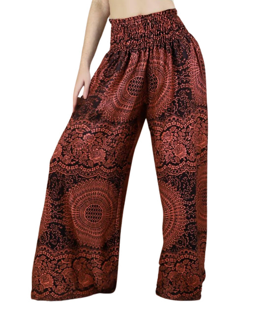 Boho Pants Pantalones palazzo para mujer con bolsillos | Pantalones fluidos de pierna ancha y talle alto para mujer | Verano, crucero, vacaciones