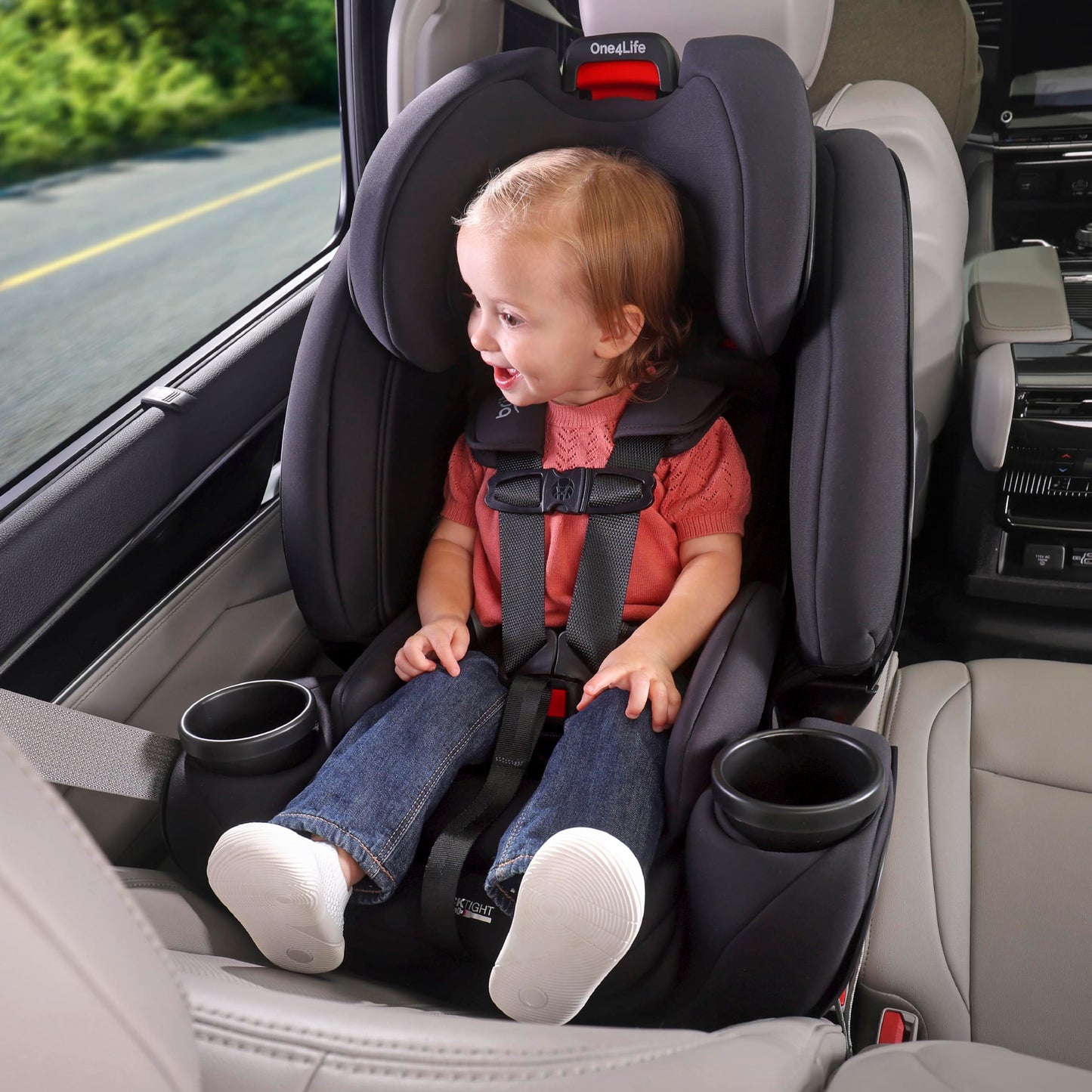 Britax One4Life - Asiento de coche convertible todo en uno, asiento de coche 3 en 1 y asiento elevador con instalación fácil de clic, capacidad extendida de cara trasera y telas transpirables de