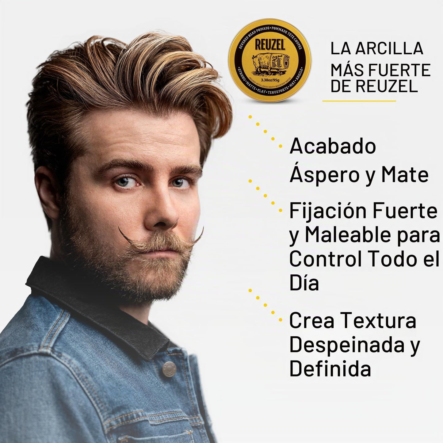 Reuzel Liquid Death Severed Head Pomade - Hair Pomade for Men with Argan Oil and Aloe - Non-Sticky and Non-Greasy Clay Pomade - Strong Hold - 95.8 g