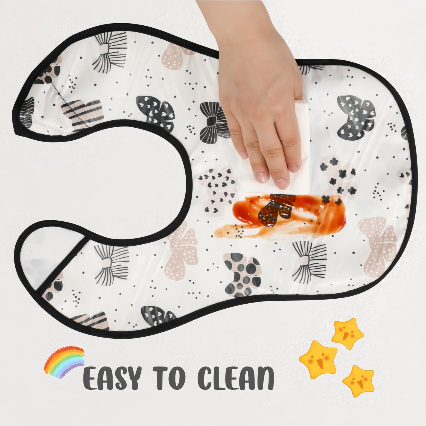 Norinori Babero impermeable para bebé, babero de alimentación, 4 unidades, ajustable, suave, para niño y niña, 6-24 m