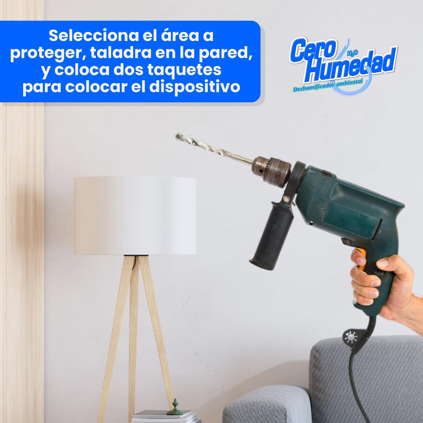 Cero Humedad | Contenedor VIP con 2 Cartuchos de 400 grs c/u | Absorben y Gelatinizan la Humedad Ambiental | Incluye Sistema de Sujeción