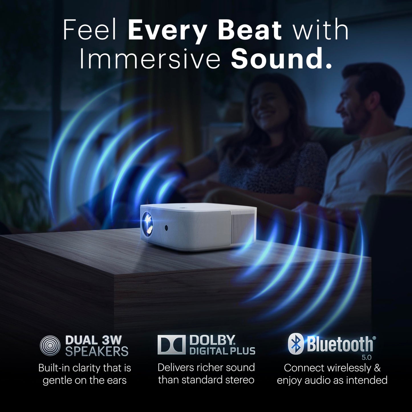 Kodak Flik X20 Proyector inteligente 1080p, Google TV Dongle integrado | LED de 300 lúmenes ANSI | enfoque automático y piedra clave | HDMI y USB | Wi-Fi, Bluetooth 5.0 | HDR10, decodificación 4K |