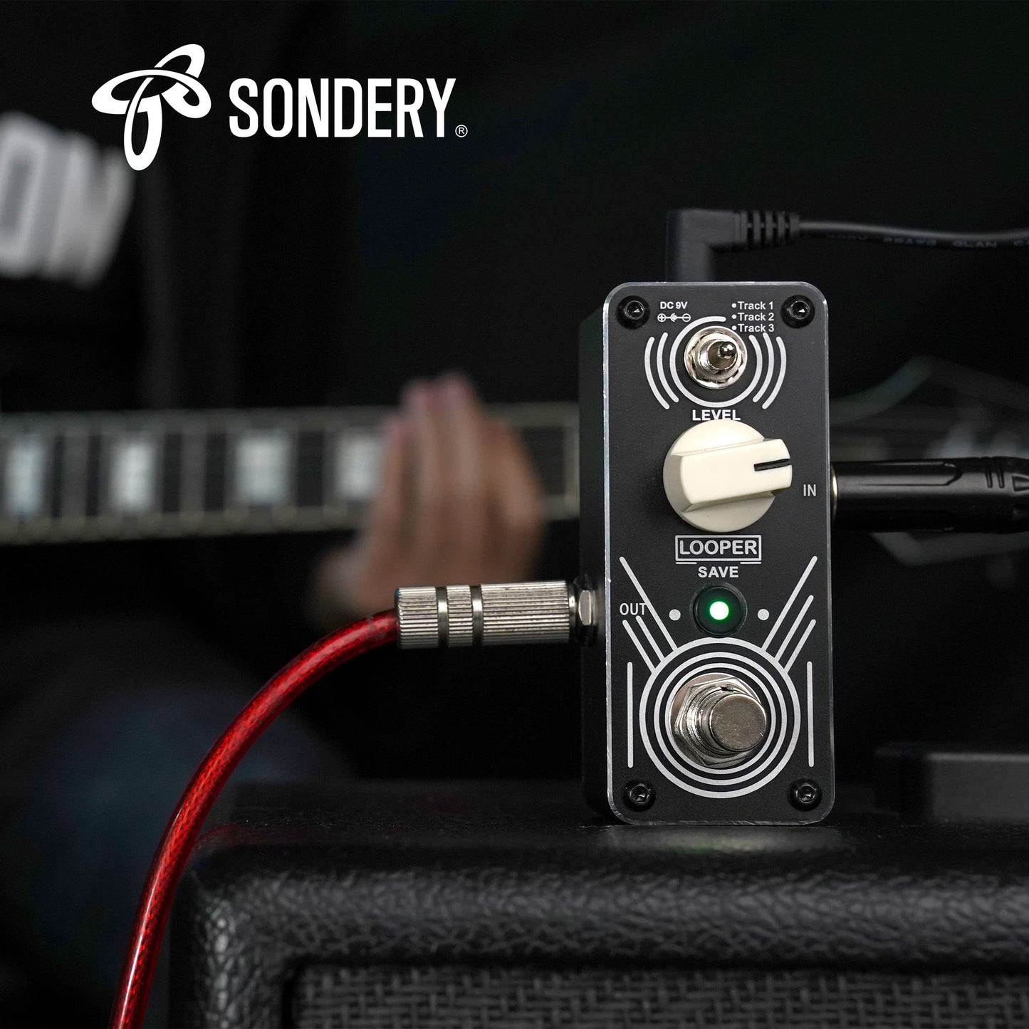 Pedal Looper Triple Sondery 30 Minutos de Bucle por Pista con Overdubs Ilimitados y Carga USB