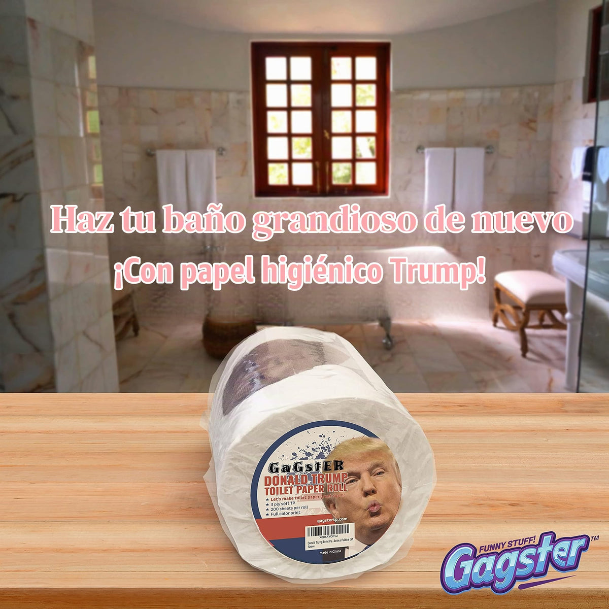 Papel Higiénico Donald Trump Imagen a Todo Color Regalo Político Divertido