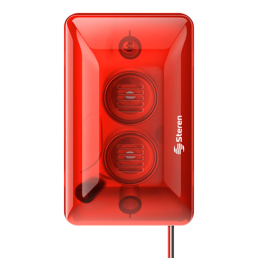 Alarma Sonora Steren roja con Luz Estroboscópica ALA-140