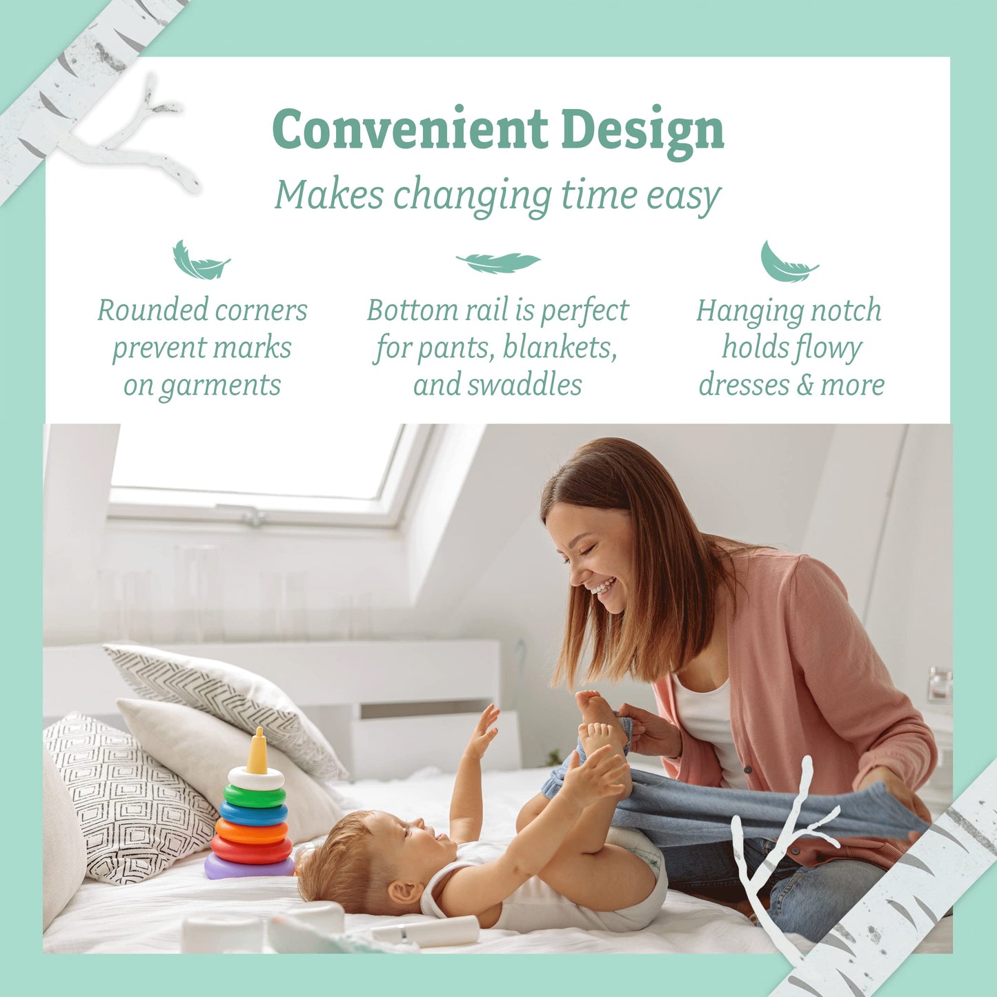 Baby Nest Designs - Perchas de terciopelo de plástico para niños, separadores antideslizantes para guardería, organizador de clóset, color gris, paquete de 15