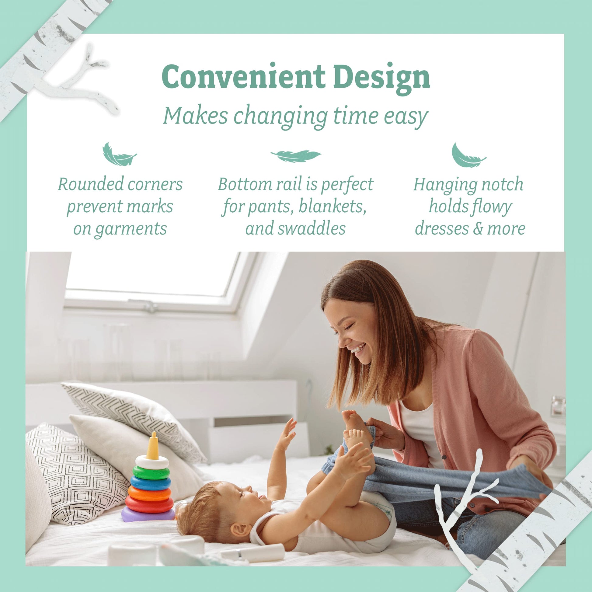 Baby Nest Designs - Perchas de terciopelo de plástico para niños, separadores antideslizantes para guardería, organizador de clóset, color gris, paquete de 15
