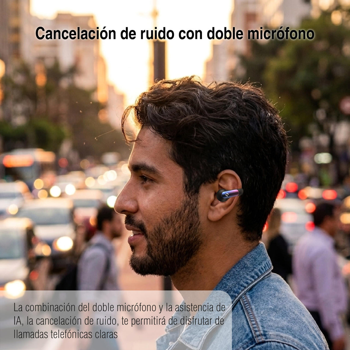 Audífonos Bluetooth havit Onyx Black con Estuche de Carga Openbuds 1
