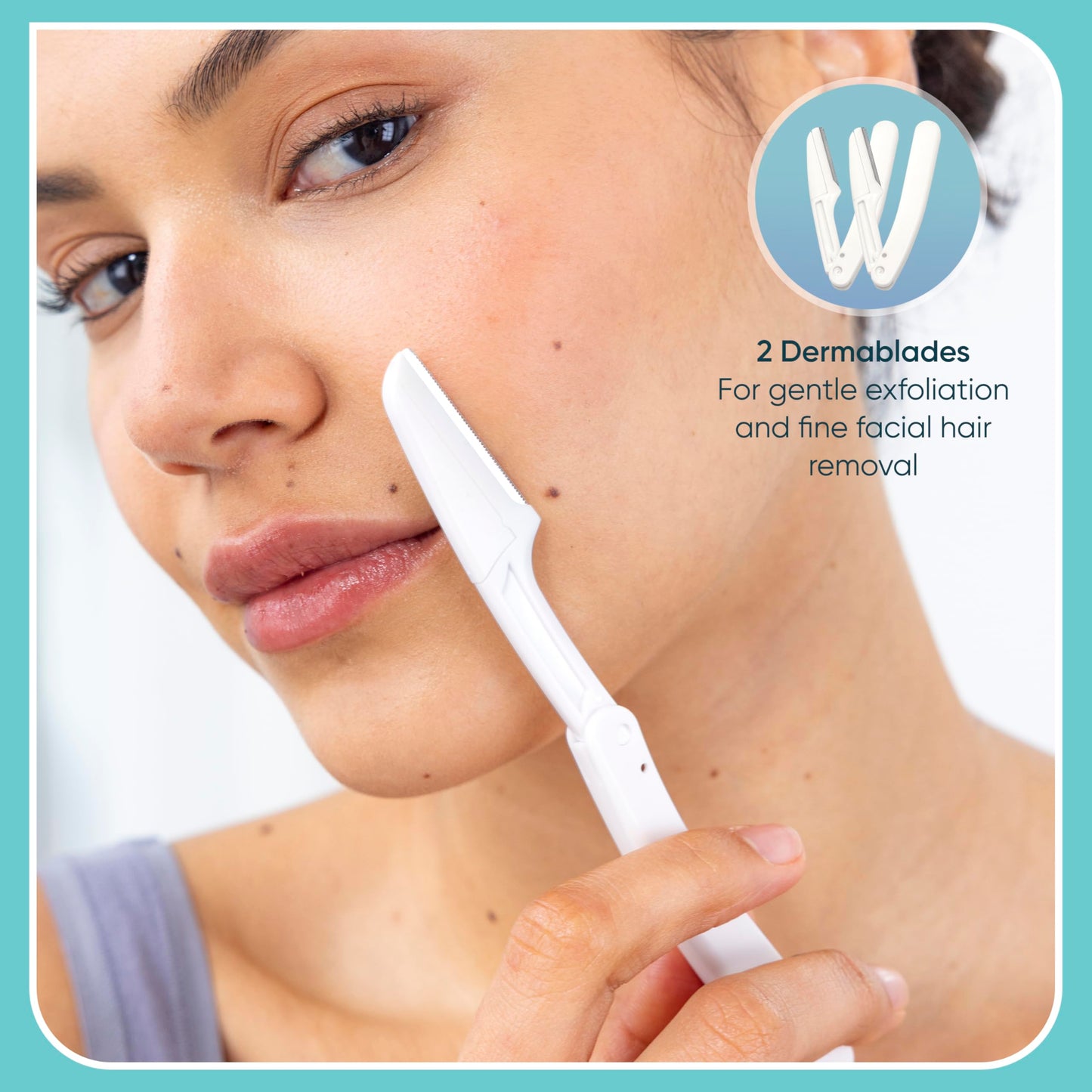 Conair GIRLBOMB - Recortadora de pelo facial todo en 1 para mujer, kit de 9 piezas con 2 dermatidas, perfecto para cara, oreja/nariz y cejas, alimentado por batería