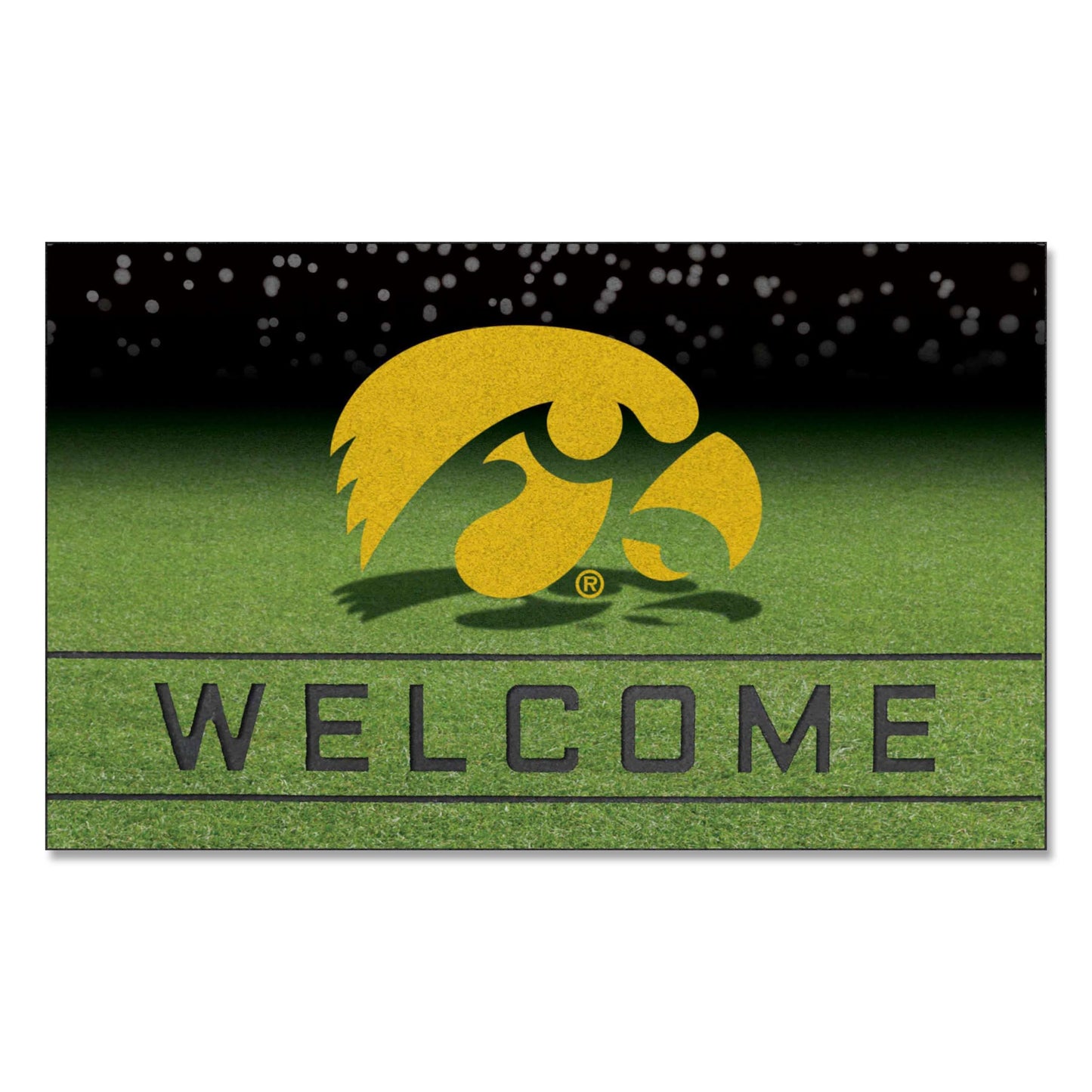 Tapete para Puerta FANMATS University of Iowa Negro Crumb Rubber