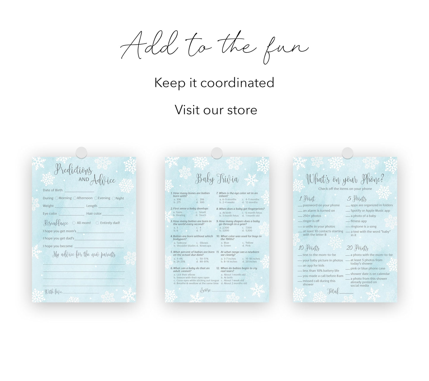 SNOWFLAKES - Tarjetas de predicción y consejos – Paquete de 25 – Juego de baby shower para niños, deseos para nuevos padres, mamá y papá, mamá y papá, mensaje de baby shower actividad, recuerdo Frost Holiday G781-PDAV