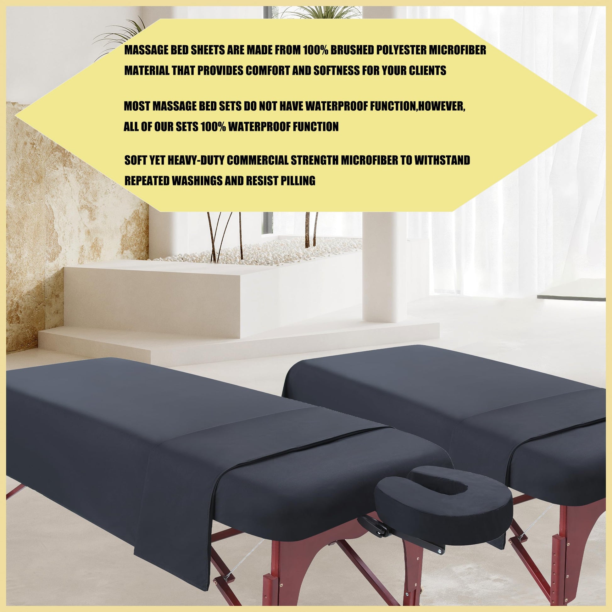 GASIYU Juegos De Sábanas De Microfibra Para Mesa De Masaje 3 Pzas Funda De Cama De Masaje Suave Libre De Arrugas Incluye Sábana Ajustable De Masaje, Sábanas De Masaje Y Cubierta De Cuna Faci
