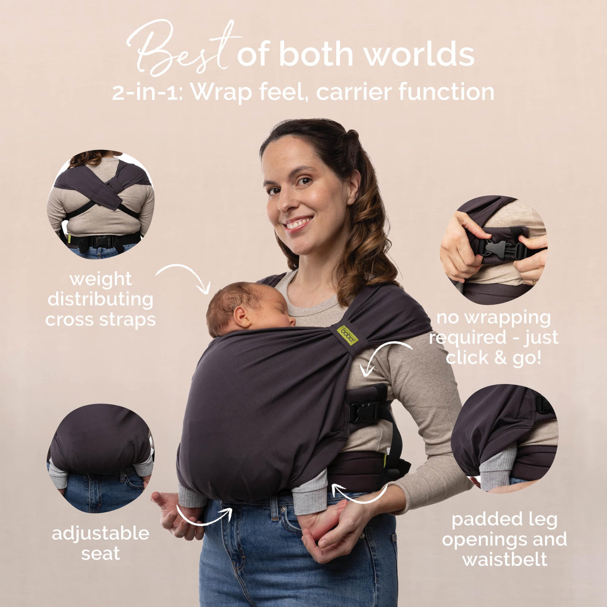 Boba Carrier Bliss Carbón vegetal