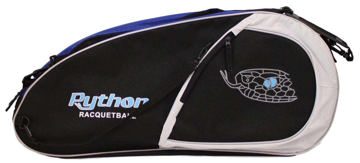 Bolsa de Racquetball Python Deluxe negro azul 3 Raquetas Serie