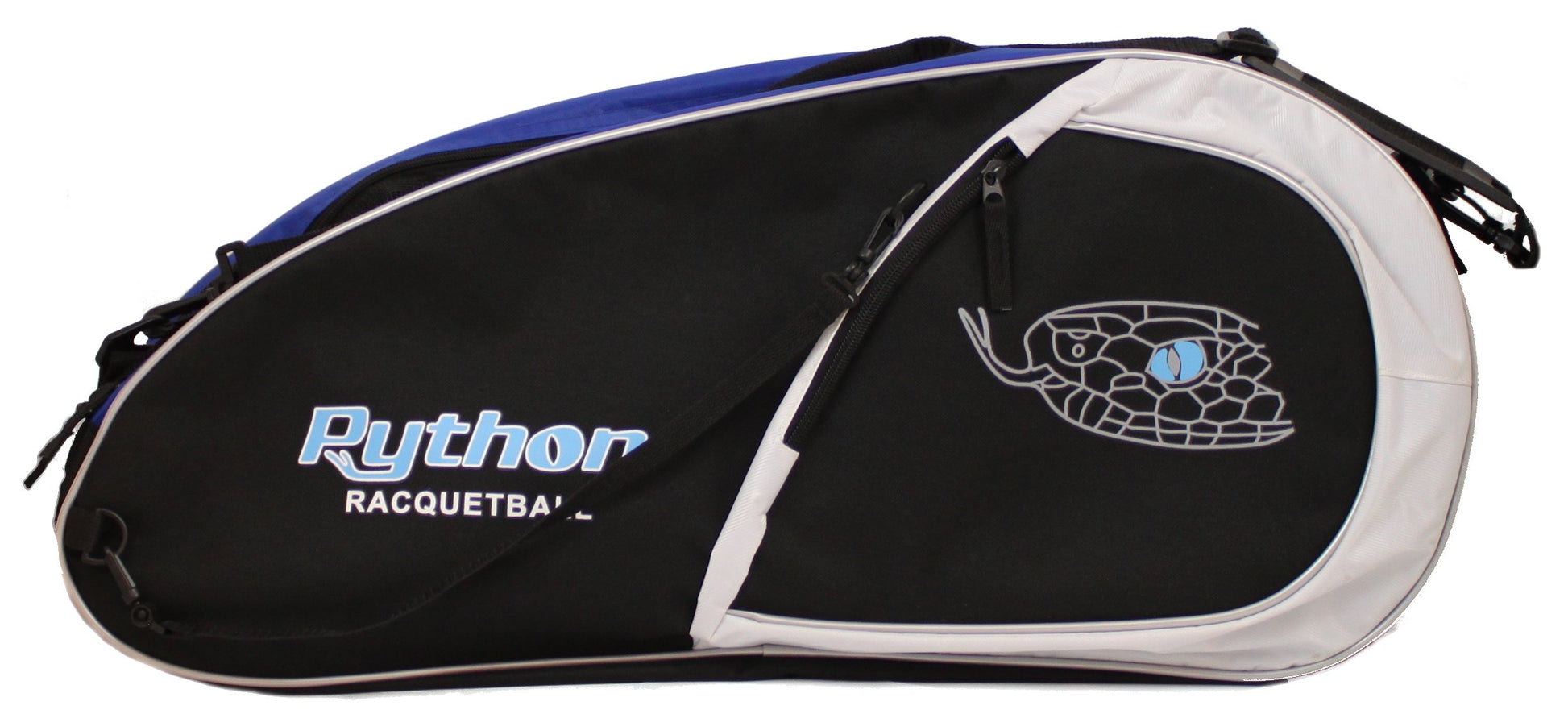 Bolsa de Racquetball Python Deluxe negro azul 3 Raquetas Serie