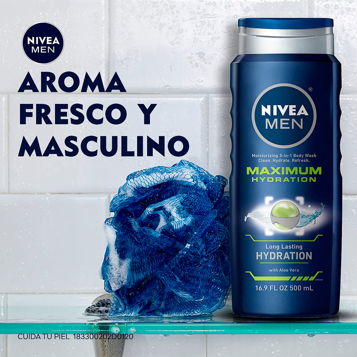 NIVEA MEN Jabón Líquido Corporal 3 en 1 Originals (500 ml) jabón Antibacterial para Cuerpo, Rostro y Cabello