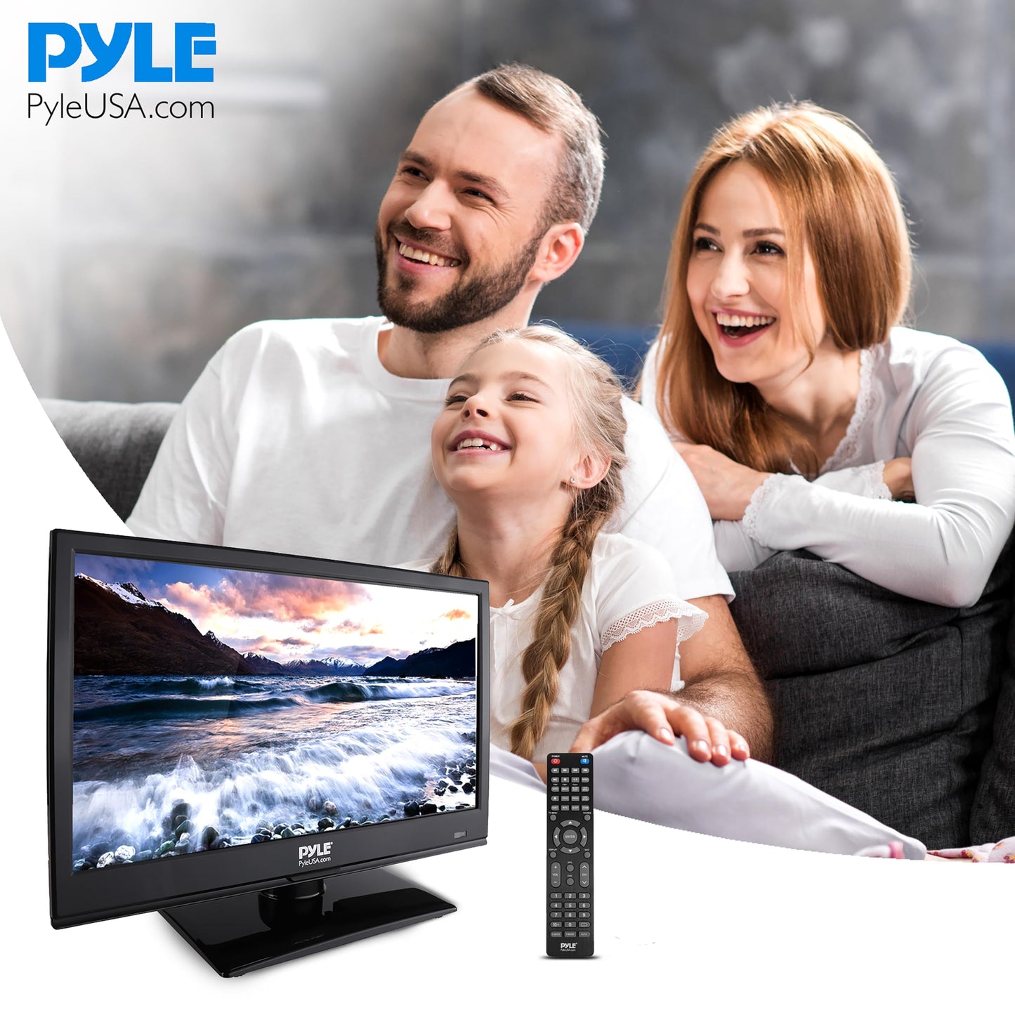 Pyle TV LED 15 pulgadas 1080p - pantalla plana FHD, HDMI, RCA, DVD integrado, montable en pared, compatible con Mac y PC, control remoto, negro