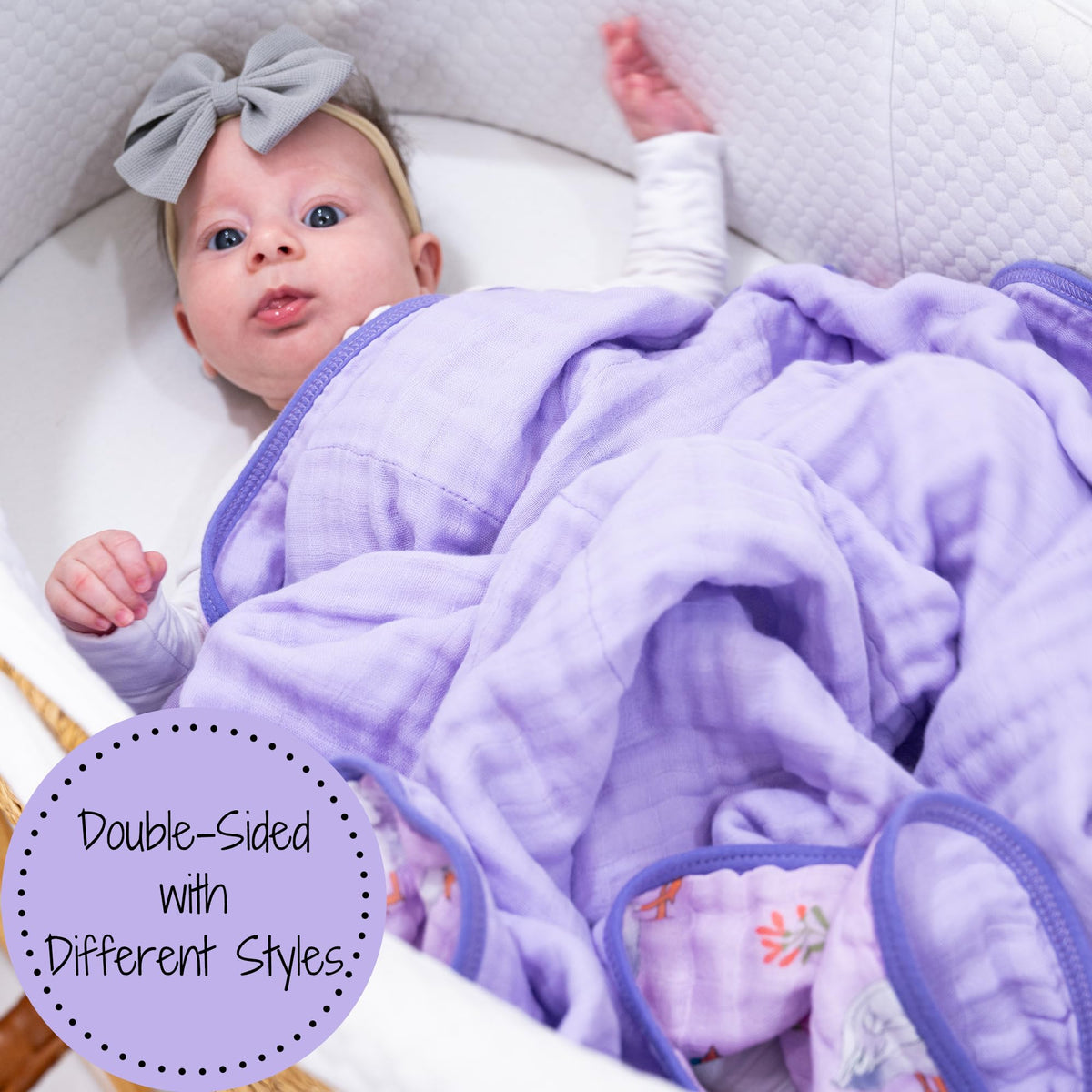 LollyBanks Manta para bebé, edredón 100% algodón de muselina para niños y niñas, edredón para niños de 47 x 47 pulgadas, edredón suave y acogedor de 6 capas para recién nacidos, edredón ligero para