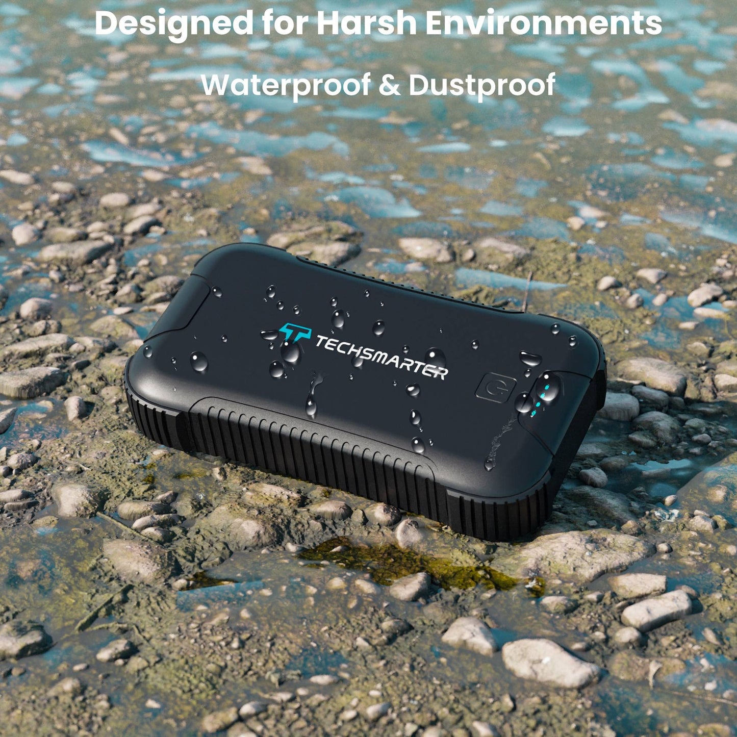 Banco de Energía Techsmarter Resistente e Impermeable 30000mah con Linterna para Acampar y al Aire Libre