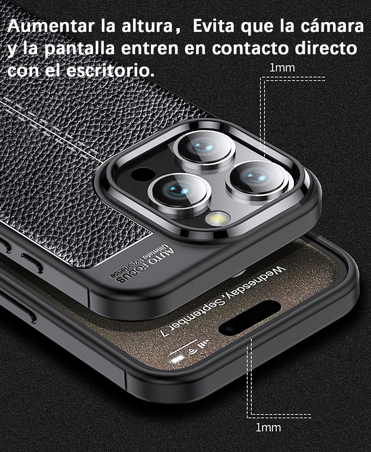 DABUNA Funda para iPhone 16 Pro MAX Case Uso Rudo Protector de Cámara Duradero Suave Antihuellas Protector Cover (Negro)