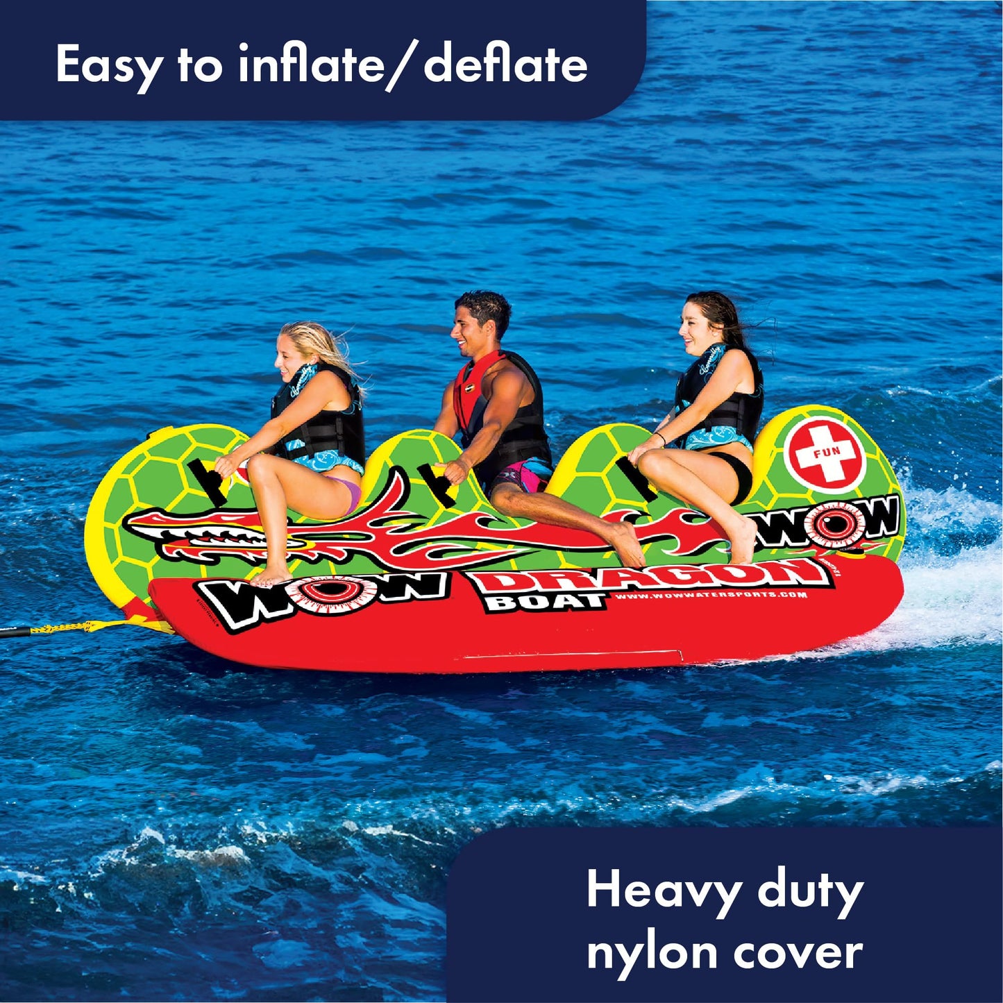 Bote Inflable Wow World of Watersports Dragon 3 Personas Remolque