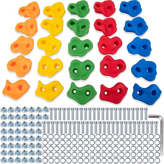 KAKO - Soportes para escalada en roca, para escalada en pared de roca, para niños, para escalada en roca para niños, para escalada en roca para niños con accesorios de montaje (25 piezas)