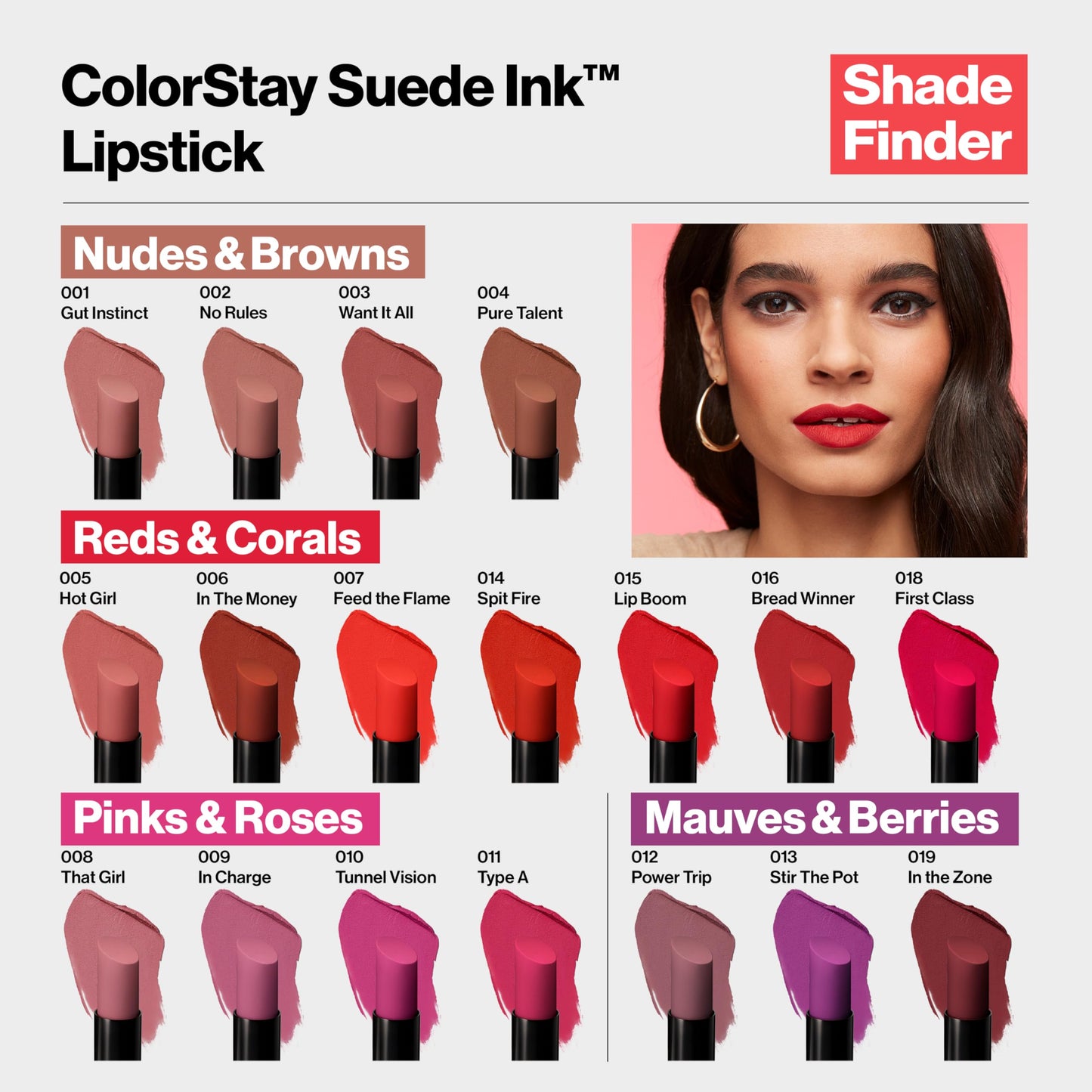 Revlon ColorStay Suede Ink, Pintalabios Mate de Larga duración, Enriquecido con Vitamina E (Tono 019 In The Zone)
