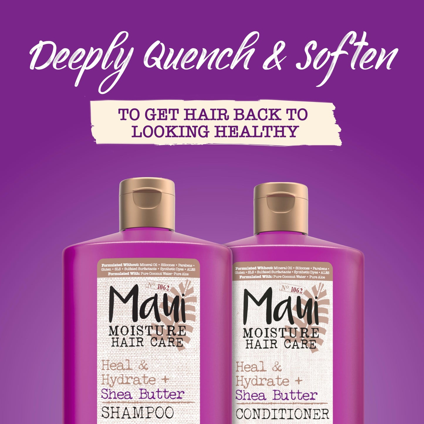 Maui Moisture Acondicionador Heal & Hydrate con Manteca de Karité, para Cabello Seco y Dañado, Vegano, 750 ml