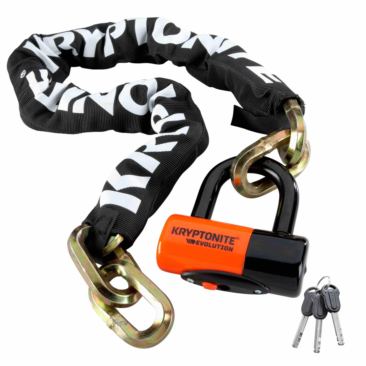 Kryptonite 999515 negro 12mm x 39" (1210) New York Chain and Evolution Series-4 Orange 14mm Disc Lock