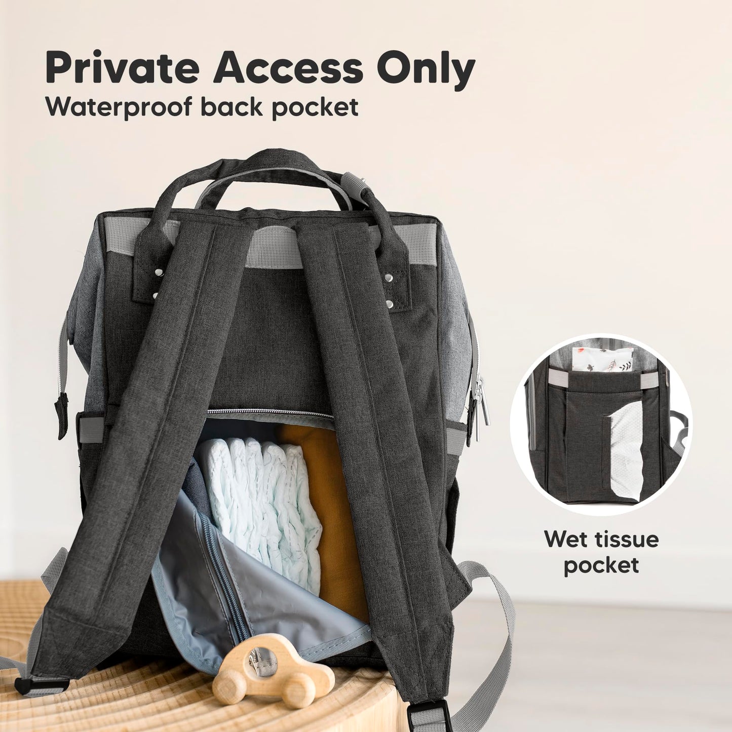 Mochila para pañales - bolsa de viaje para bebés impermeable y multifunción para mamá,papá, hombres y mujeres - Bolsas de maternidad grandes para pañales - Duradera y elegante (Pink Gray)