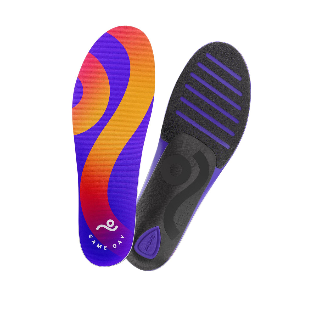 Plantillas Move Game Day Performance Negro con Talón Compuesto para Fascitis Plantar y Soporte de Arco para Hombre