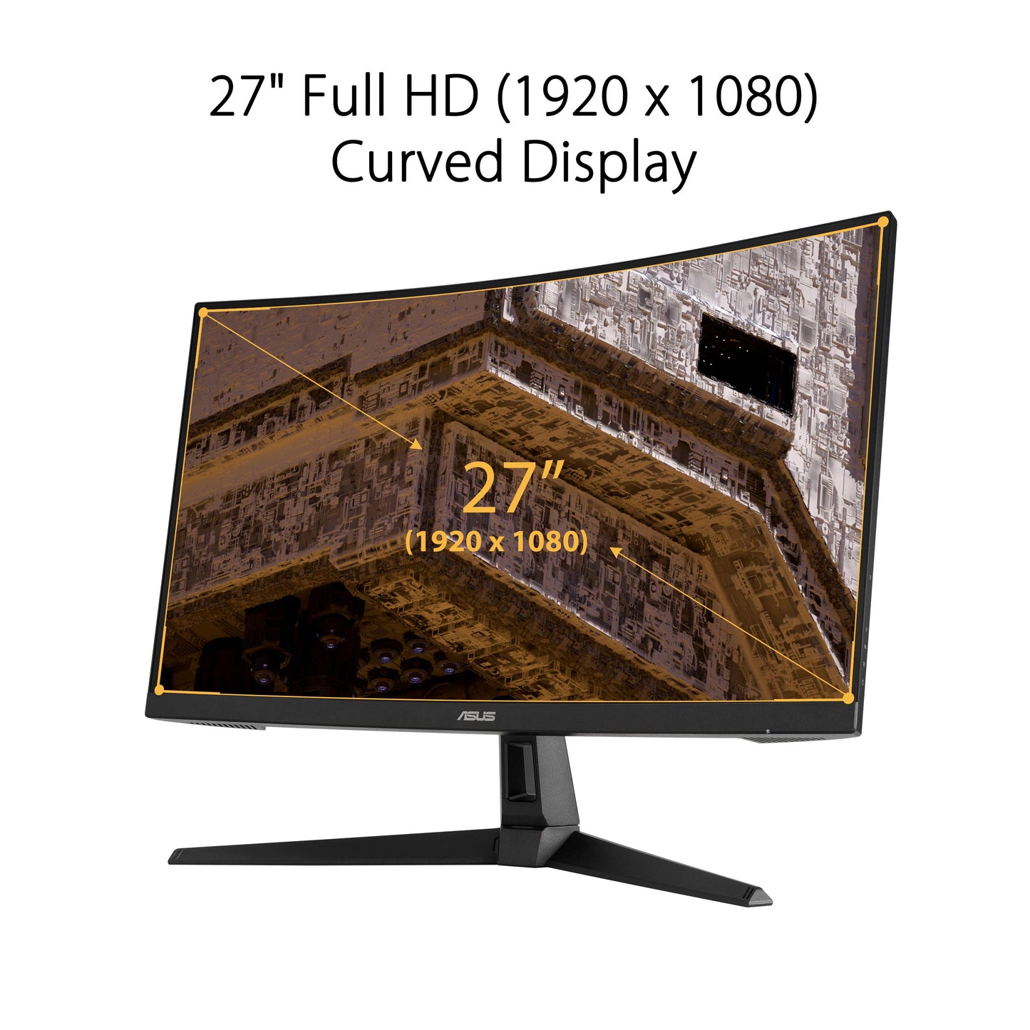 Asus Monitor Gamer Curvo 27" TUF Gaming VG27VH1B, Full HD 1920 x 1080, 165Hz, tiempo de respuesta 1 ms, Extreme Low Motion Blur, Adaptive-sync, FreeSync Premium