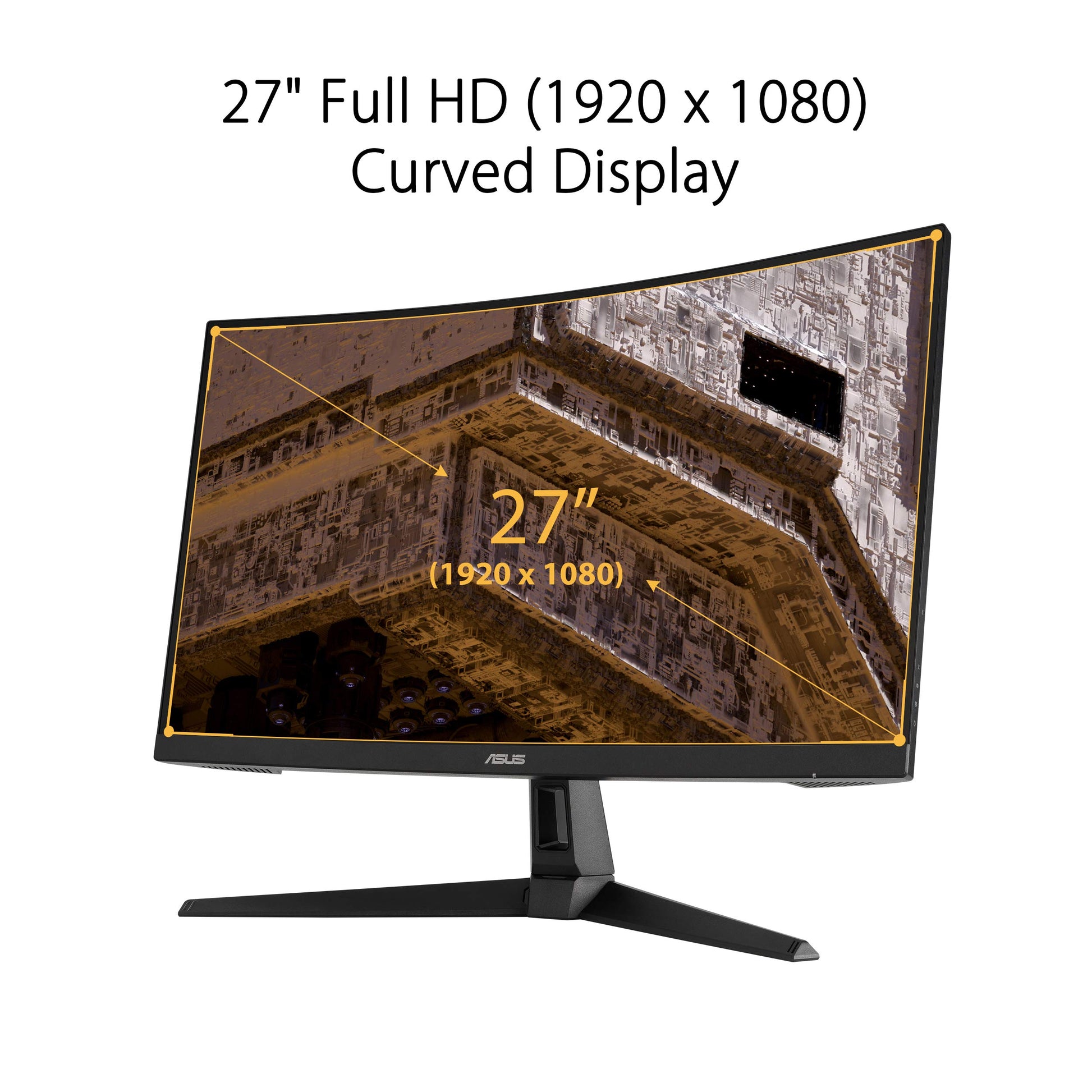 Asus Monitor Gamer Curvo 27" TUF Gaming VG27VH1B, Full HD 1920 x 1080, 165Hz, tiempo de respuesta 1 ms, Extreme Low Motion Blur, Adaptive-sync, FreeSync Premium