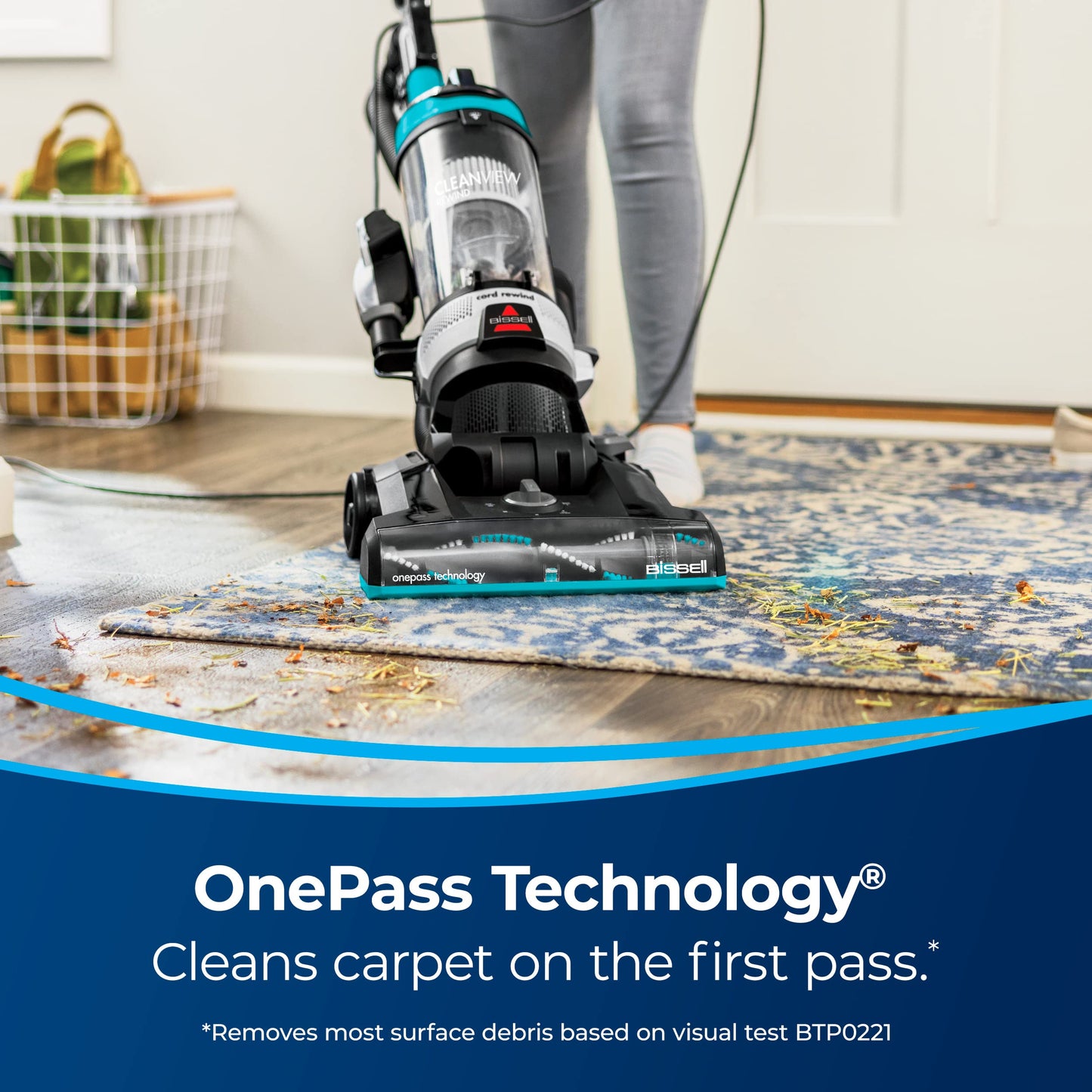Bissell CleanView 3534 Aspiradora Vertical sin Bolsa con rebobinado automático de Cable y Varita Activa, 3534