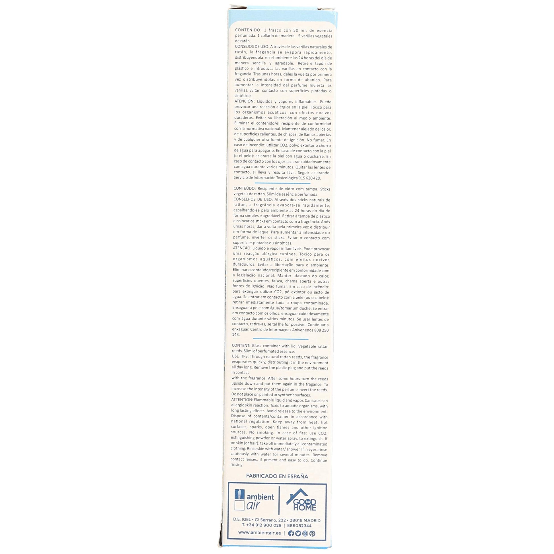 Ambientair Difusor de Varillas 50 ml – Aroma Brisa Marina – Mikado Clásico – Aromatizante Acuático y Refrescante