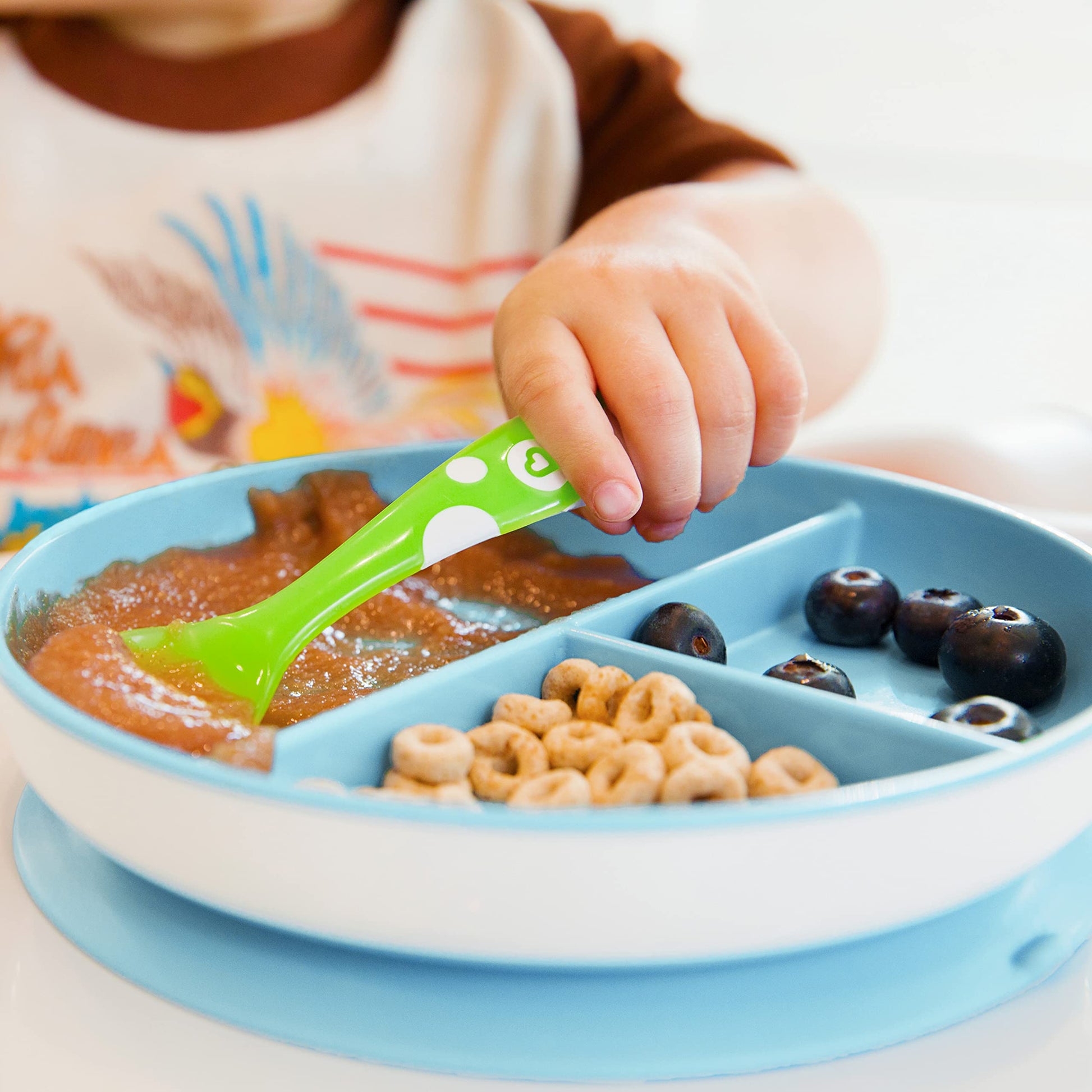 Platos De Succión Dividida Munchkin Rosa Morado para Niños Pequeños