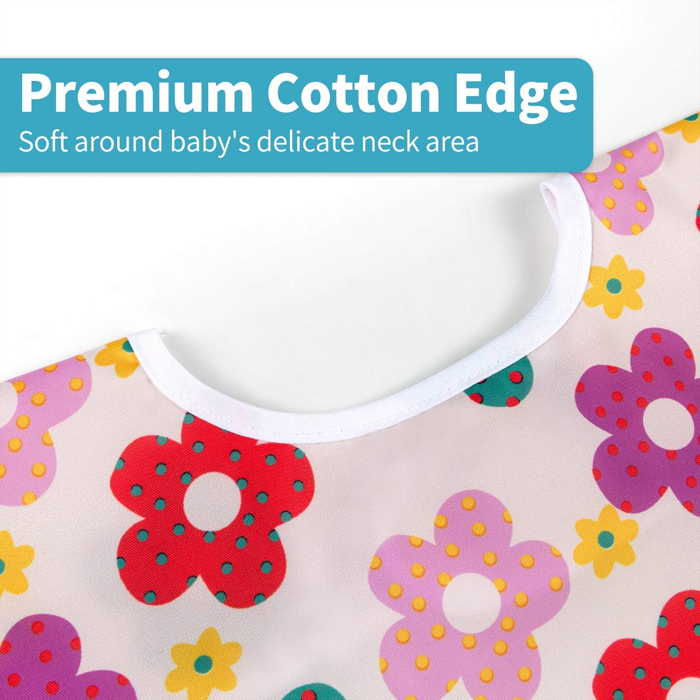 Juego de Baberos Impermeables para Bebés con Bolsillo y Recogedor de Migas 6-24 Meses